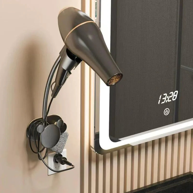 Hair Dryer Holder Bathroom Shelf Without Drilling Adjustable Wall Hanging Free Of Hands Universal Storage Rack Bathroom Shelf - https://mohammadcollection.com