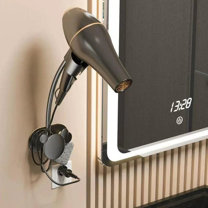 Hair Dryer Holder Bathroom Shelf Without Drilling Adjustable Wall Hanging Free Of Hands Universal Storage Rack Bathroom Shelf - https://mohammadcollection.com
