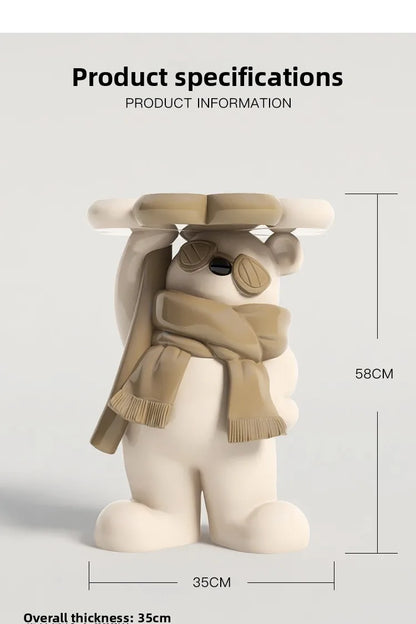 Nordic Style Living Room Small Coffee Table Creative Cartoon Bear Sofa Side Table Kawaii Room Decor Bedside Table Storage Rack - 𝕄𝕮 𝕋𝕙𝕖 𝔹𝕝𝕒𝕔𝕜 𝔻𝕚𝕒𝕞𝕠𝕟𝕕