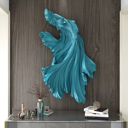 Nordic Home Wall Decor 85cm Fighting Fish Statue Sculpture Feng Shui Decoration Modern Living Room Porch 3D Wall Art Decoration - 𝕄𝕮 𝕋𝕙𝕖 𝔹𝕝𝕒𝕔𝕜 𝔻𝕚𝕒𝕞𝕠𝕟𝕕