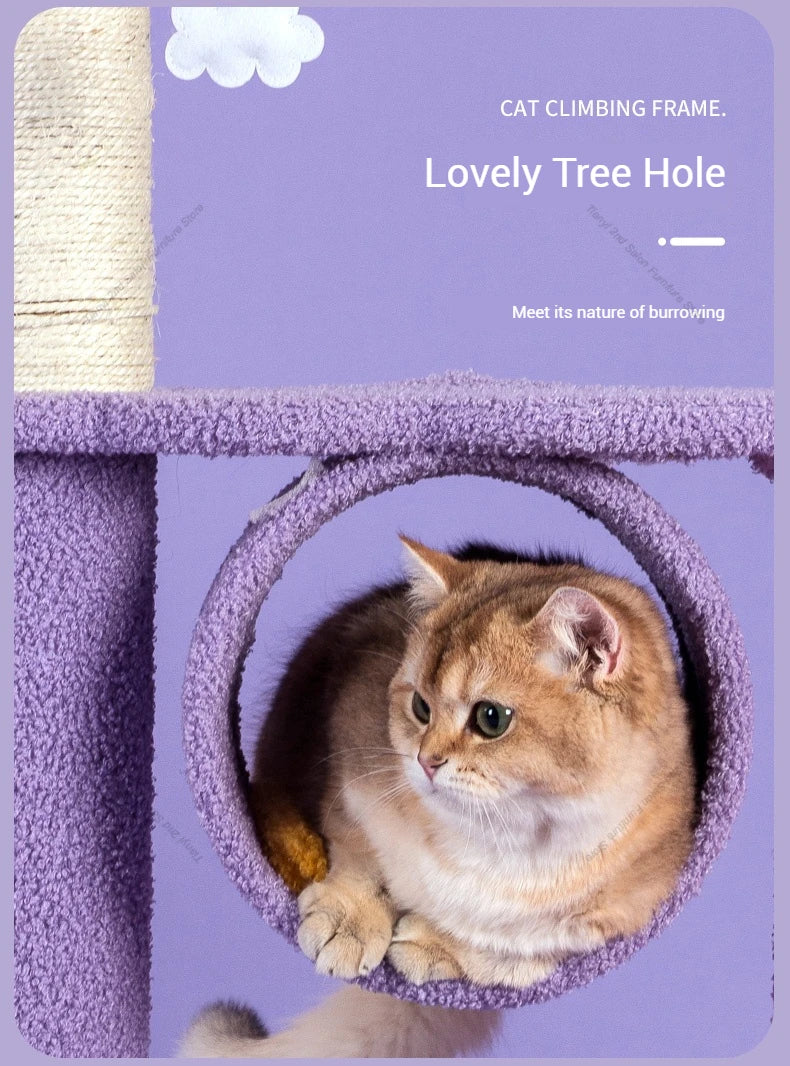 MC THE BLACK DIAMOND designer Denmark cat climbing frame in Nordic style, featuring a luxury space capsule tree and cozy condo house for cats.