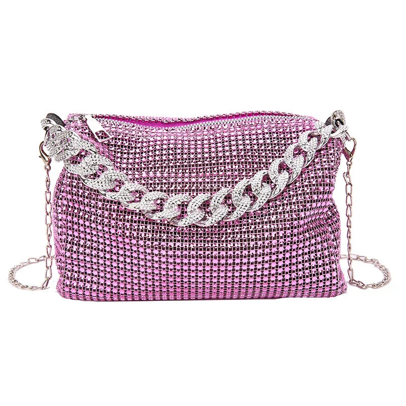 Bright diamond-patterned MC THE BLACK DIAMOND handbag with a sleek messenger style, featuring a stylish and modern design.