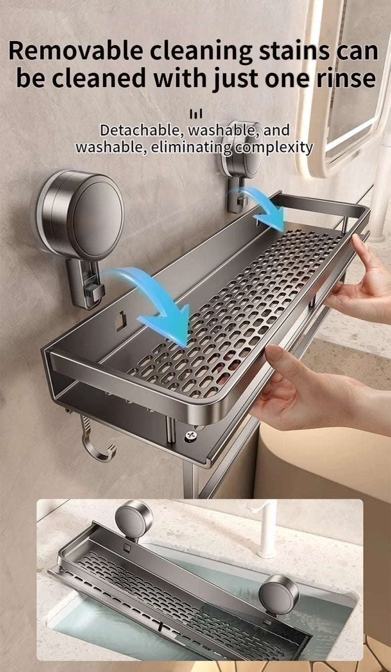 Non-Drill Bathroom Suction Cup Shelves for Washbasin and Vanity Storage - https://mohammadcollection.com