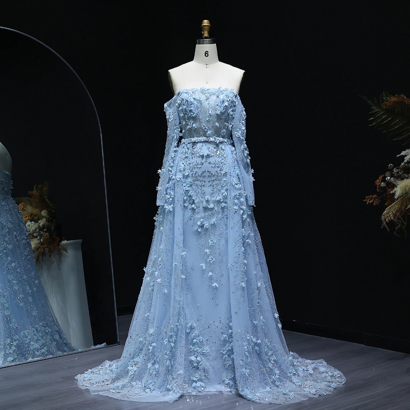 MC Elegant 3D Flowers Dubai Evening Dress