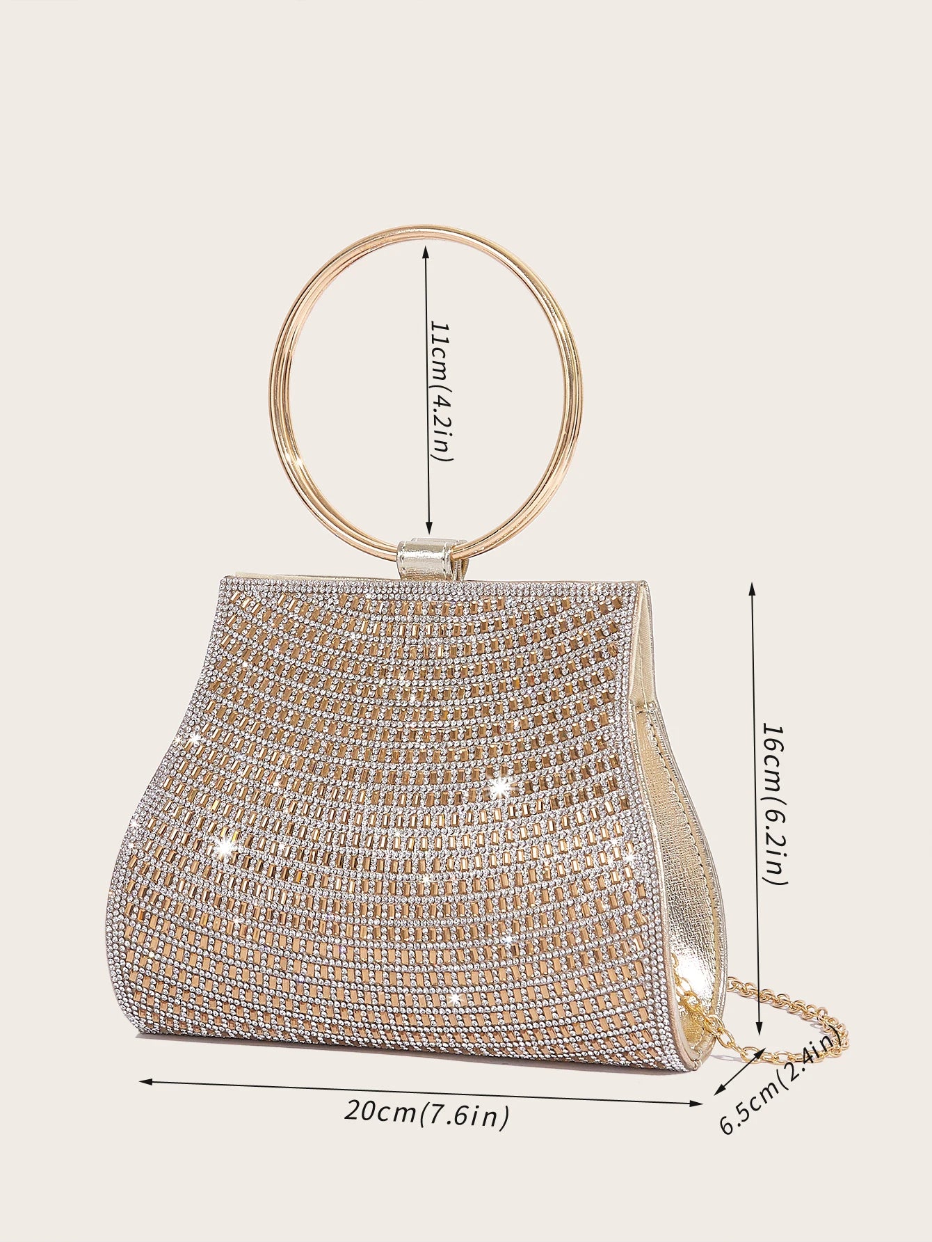 Women's MC THE BLACK DIAMOND rhinestone clutch handbag with sparkling evening stones, perfect for weddings and parties.