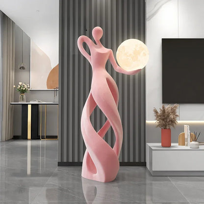 Creative Home Decor Flocking Art Statue Abstract Girl Figure Modern Indoor Luxury Living Room Porch Shine Decoration Sculpture - 𝕄𝕮 𝕋𝕙𝕖 𝔹𝕝𝕒𝕔𝕜 𝔻𝕚𝕒𝕞𝕠𝕟𝕕