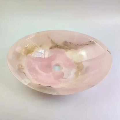Handmade rose quartz vessel sink by 𝕄𝕔 𝕋𝕙𝕖 𝔹𝕝𝕒𝕔𝕜 𝔻𝕚𝕒𝕞𝕠𝕟�