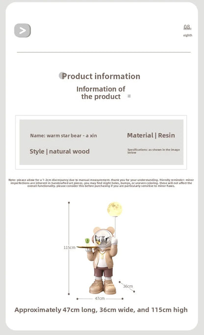 Nordic Living Room Decor Creative Astronaut Statue Storage Tray Luminous Floor Decoration Modern Art Sculpture Home Accessories - 𝕄𝕮 𝕋𝕙𝕖 𝔹𝕝𝕒𝕔𝕜 𝔻𝕚𝕒𝕞𝕠𝕟𝕕