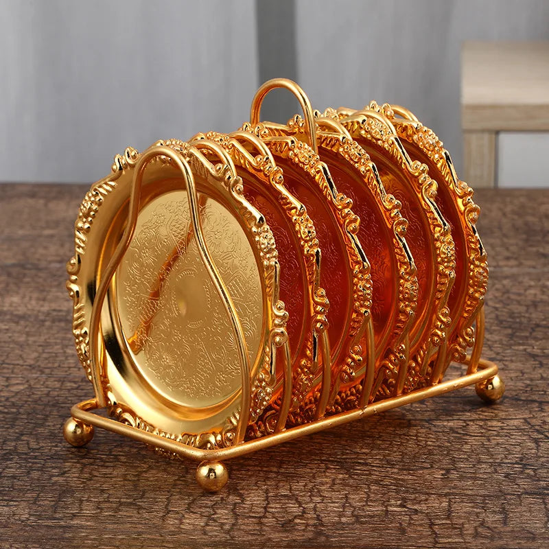 Set of six golden dining plates from 𝕄𝕔 𝕋𝕙𝕖 𝔹𝕝𝕒𝕔𝕜 𝔻𝕚𝕒𝕞𝕠𝕟�