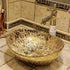 European gold-plated ceramic vessel sink, small oval countertop wash basin by 𝕄𝕔 𝕋𝕙𝕖 𝔹𝕝𝕒𝕔𝕜 𝔻𝕚𝕒𝕞