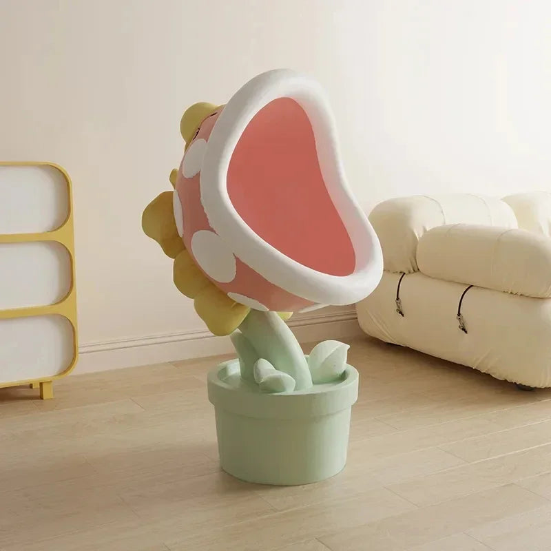 Home Decor Sofa Side Table Big Mouth Flower Large Floor Storage Snacks Ornament Bedroom Decoration Nightstand Furniture Shipping - https://mohammadcollection.com