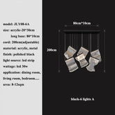 Modern MC THE BLACK DIAMOND LED chandelier with sleek pendant lights for living, dining, and stairway home decor illumination.