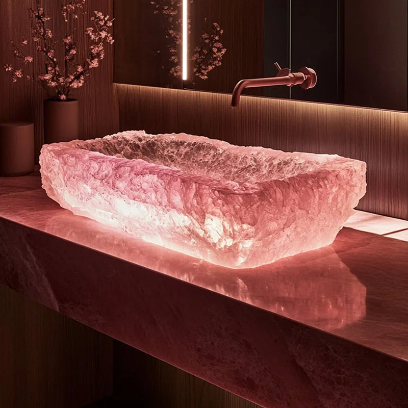 Resin dream crystal stone wash basin by 𝕄𝕮 𝕋𝕙𝕖 𝔹𝕝𝕒𝕔𝕜 𝔻𝕚𝕒𝕞𝕠𝕟