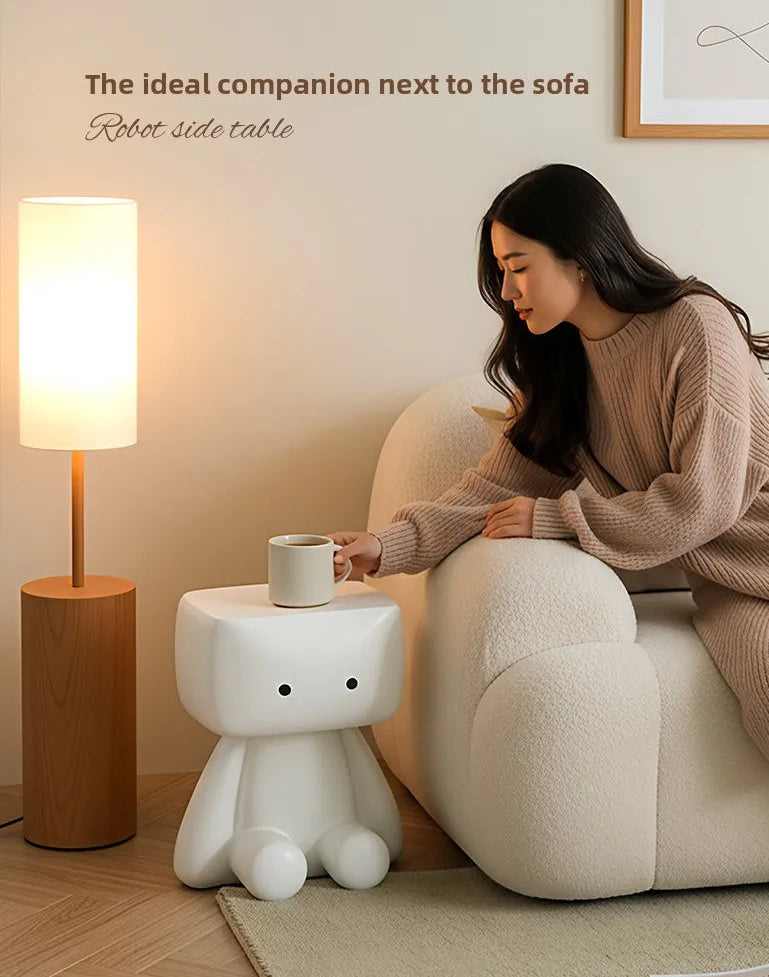 Nordic Style Furniture Living Room Cartoon Robot Statue Side Table Creative Coffee Table Children&