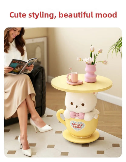 Kawaii Home Decor Creative Small Coffee Table Pink Living Room Side Table Girl&