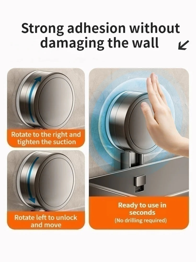 Non-Drill Bathroom Suction Cup Shelves for Washbasin and Vanity Storage - https://mohammadcollection.com