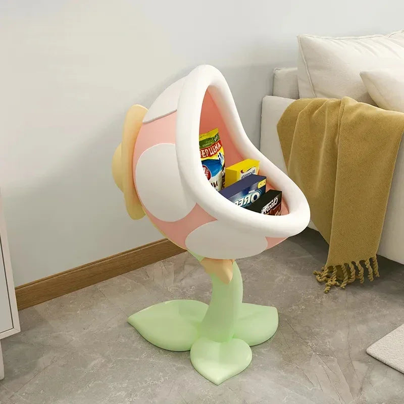 Home Decor Sofa Side Table Big Mouth Flower Large Floor Storage Snacks Ornament Bedroom Decoration Nightstand Furniture Shipping - https://mohammadcollection.com