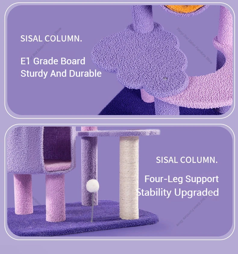 MC The Black Diamond Nordic Cat Climbing Frame, luxury space capsule tree for cats, with multiple levels and cozy condo house.