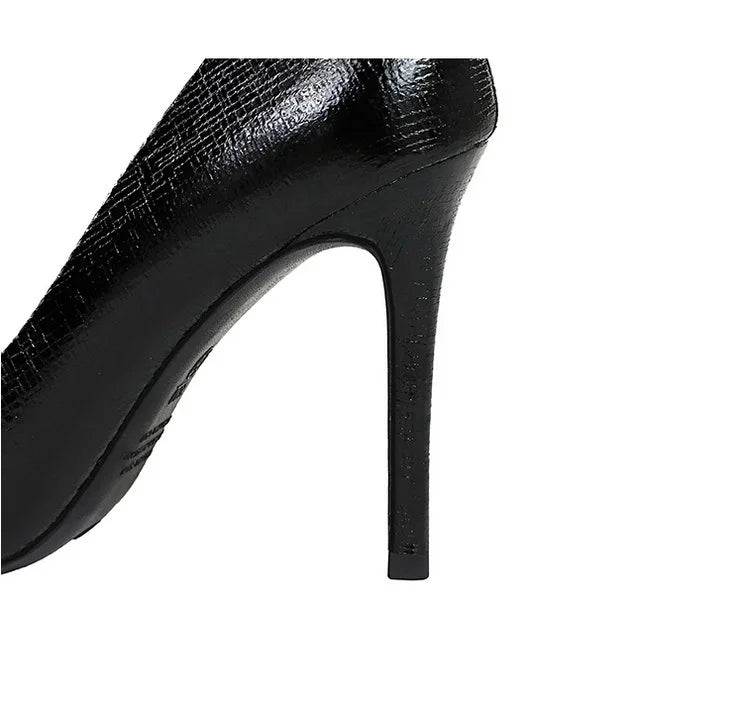 Elegant MC THE BLACK DIAMOND women's rhinestone flower pumps with high heels and stiletto design, perfect for weddings and prom.