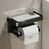 Black Gold Toilet Paper Holder Bathroom Wall Mount Multifunction WC Phone Towel Roll Shelf Accessories - https://mohammadcollection.com