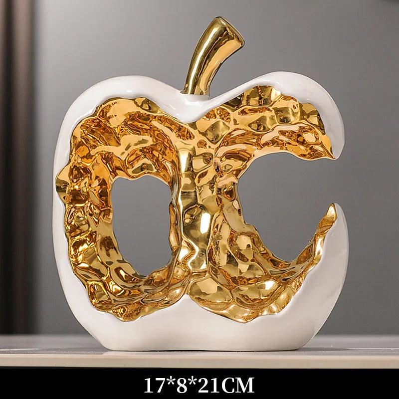 Light Luxury Home Decor Ceramic Apple Ornament Modern Living Room TV Cabinet Wine Cabinet High-end Art Decorative Figurines Gift - 𝕄𝕮 𝕋𝕙𝕖 𝔹𝕝𝕒𝕔𝕜 𝔻𝕚𝕒𝕞𝕠𝕟𝕕