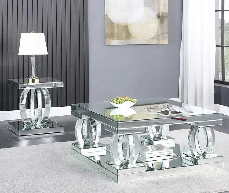 Unique crystal design coffee table set by 𝕄𝕔 𝕋𝕙𝕖 𝔹𝕝𝕒𝕔𝕜 𝔻𝕚𝕒𝕞𝕠𝕟�
