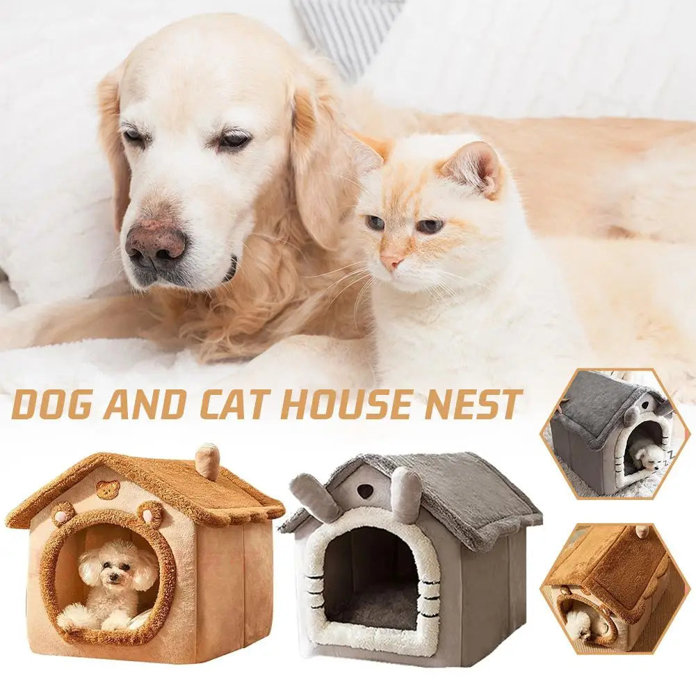 MC THE BLACK DIAMOND thickened pet warm house for cats and dogs, winter cozy, washable, with a detachable design.