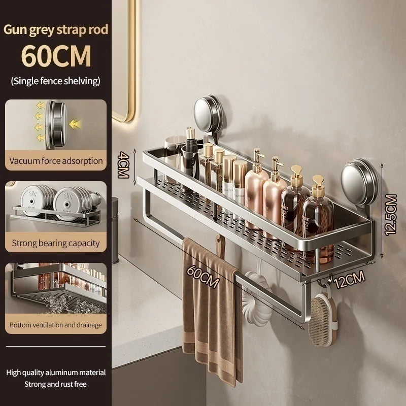 Non-Drill Bathroom Suction Cup Shelves for Washbasin and Vanity Storage - https://mohammadcollection.com