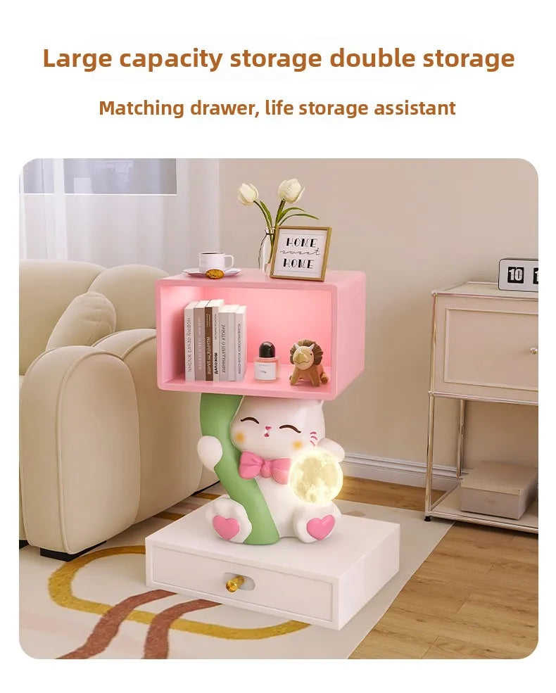 Cartoon Cute Cat Figurine Bedside Table Girl Children&