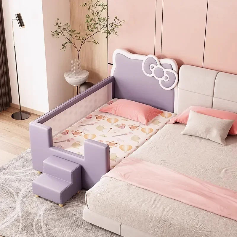 Children's upholstered guardrails from MC THE BLACK DIAMOND, soft fabric with secure attachment for safe, cozy furniture.