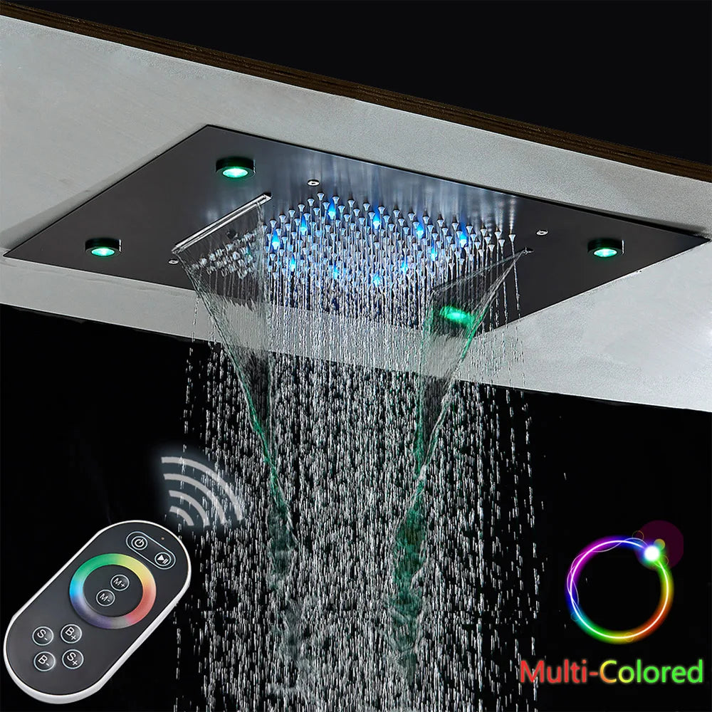 Black thermostatic bathroom shower faucet set by 𝕄𝕔 𝕋𝕙𝕖 𝔹𝕝𝕒𝕔𝕜 𝔻𝕚𝕒𝕞𝕠𝕟