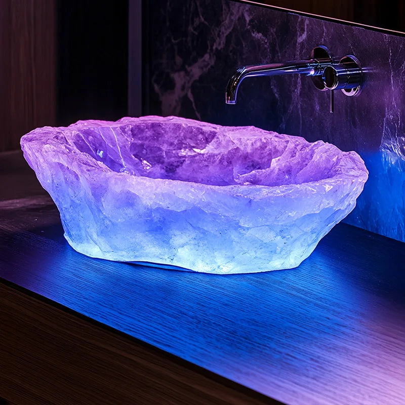 Resin dream crystal stone wash basin by 𝕄𝕔 𝕋𝕙𝕖 𝔹𝕝𝕒𝕔𝕜 𝔻𝕚𝕒𝕞𝕠𝕟