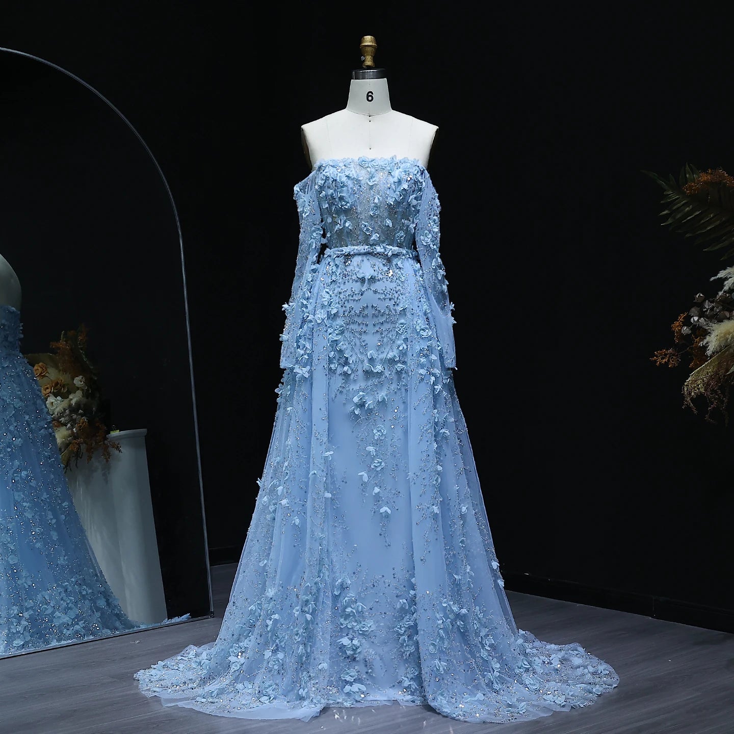 MC Elegant 3D Flowers Dubai Evening Dress