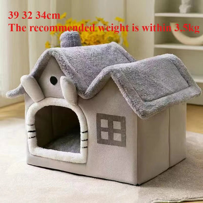 3kgFoldable Puppy House Small Dog Kennel Bed