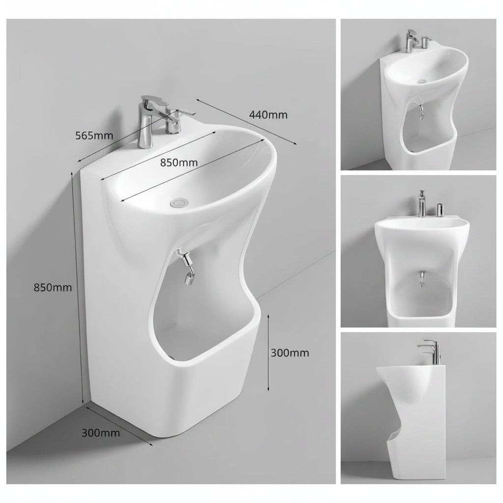 modern high-gloss veneer square ceramic foot basin export non-slip