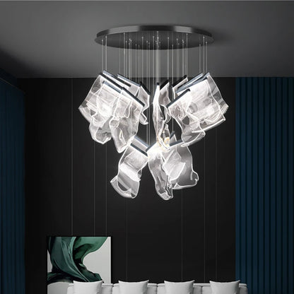 Modern MC THE BLACK DIAMOND LED chandelier hanging light fixture for living and dining room decor with contemporary design.
