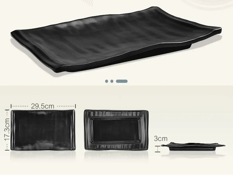 Black rectangular melamine kitchen plate from 𝕄𝕔 𝕋𝕙𝕖 𝔹𝕝𝕒𝕔𝕜 𝔻𝕚𝕒𝕞𝕠𝕟�