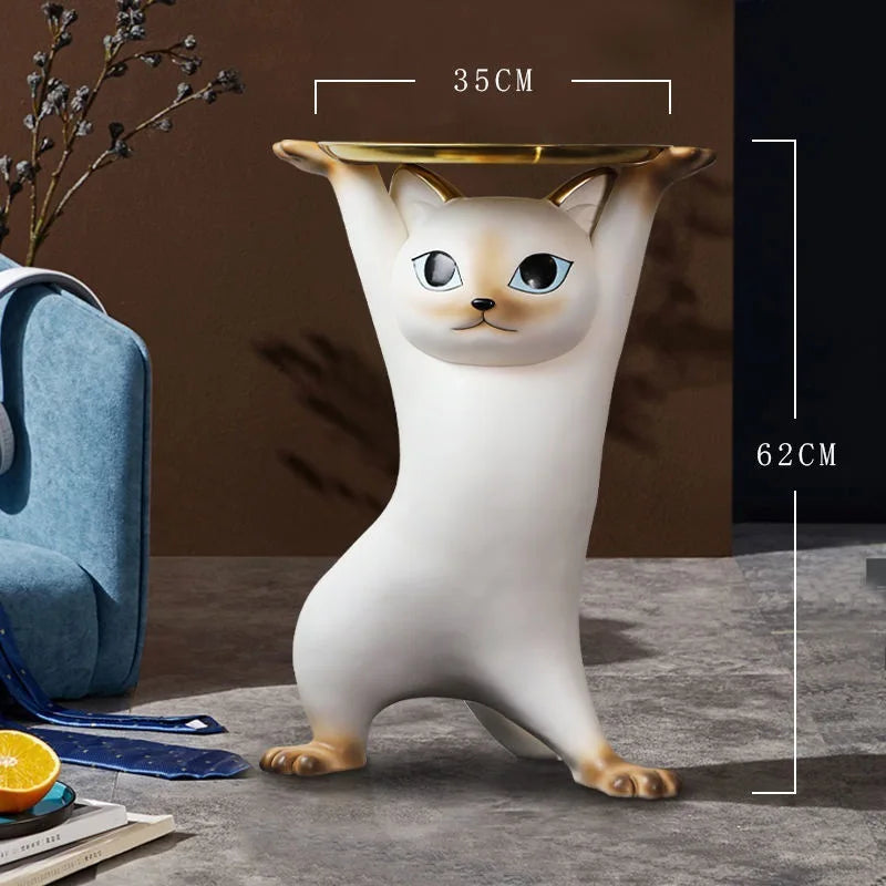 MOMO Enchanting Cat Coffee Table Welcome Large Living Room TV Stand Sofa Next To Floor Tray Housewarming Gift Large Ornaments - https://mohammadcollection.com