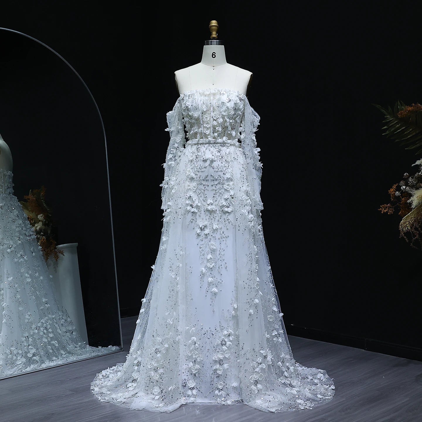 MC Elegant 3D Flowers Dubai Evening Dress