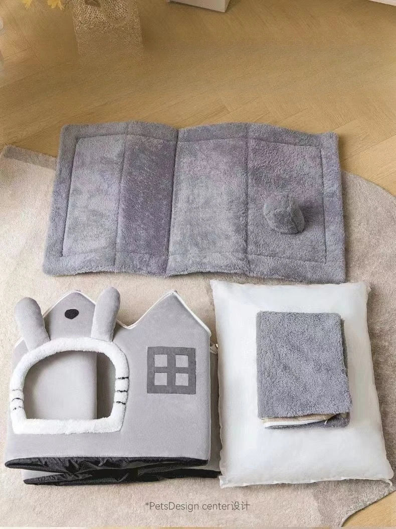 3kgFoldable Puppy House Small Dog Kennel Bed