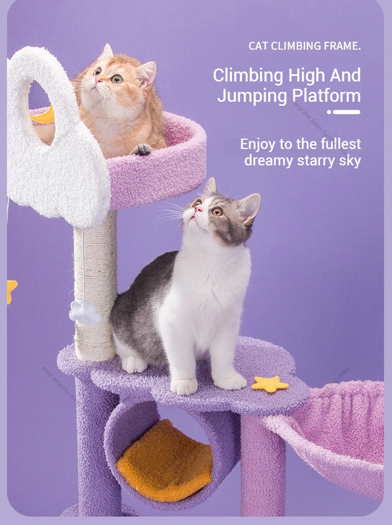 MC THE BLACK DIAMOND Designer Denmark Cat Climbing Frame, Nordic Luxury Space Capsule Tree for cats, with cozy condos and climbing areas.