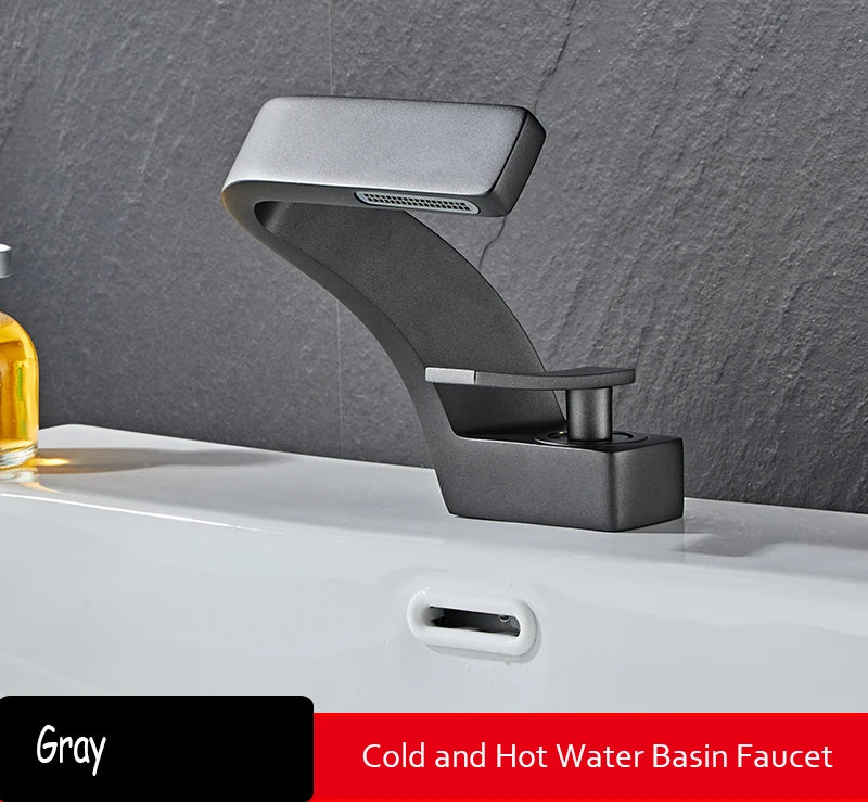 TOLM Brass Black Gold Basin Faucet Bathroom Sink Faucets Hot Cold Water Mixer Crane Deck Mounted Single Handle Hole Bath Kitchen - https://mohammadcollection.com
