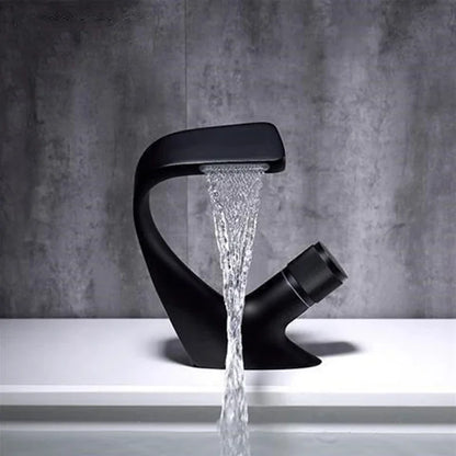 Waterfall faucet Stainless steel hot and cold water faucet G1/2 (20 mm) thread Wash basin faucet High-end art - https://mohammadcollection.com