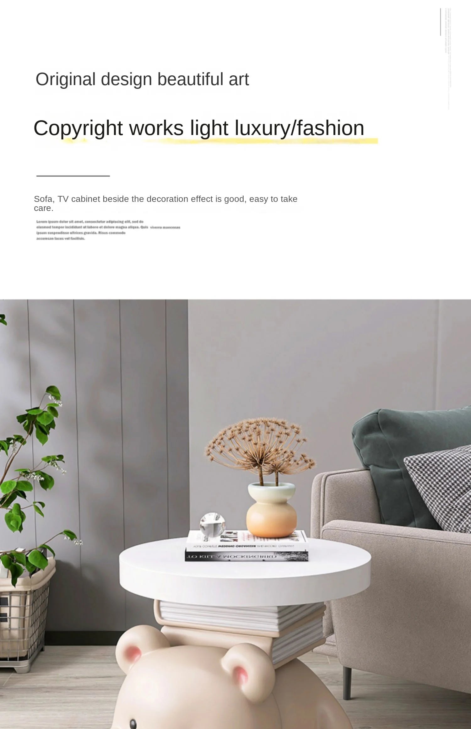 Cream bear living room floor ornaments, home accessories, TV cabinet, sofa side coffee table, bedside table, housewarming gift - 𝕄𝕮 𝕋𝕙𝕖 𝔹𝕝𝕒𝕔𝕜 𝔻𝕚𝕒𝕞𝕠𝕟𝕕