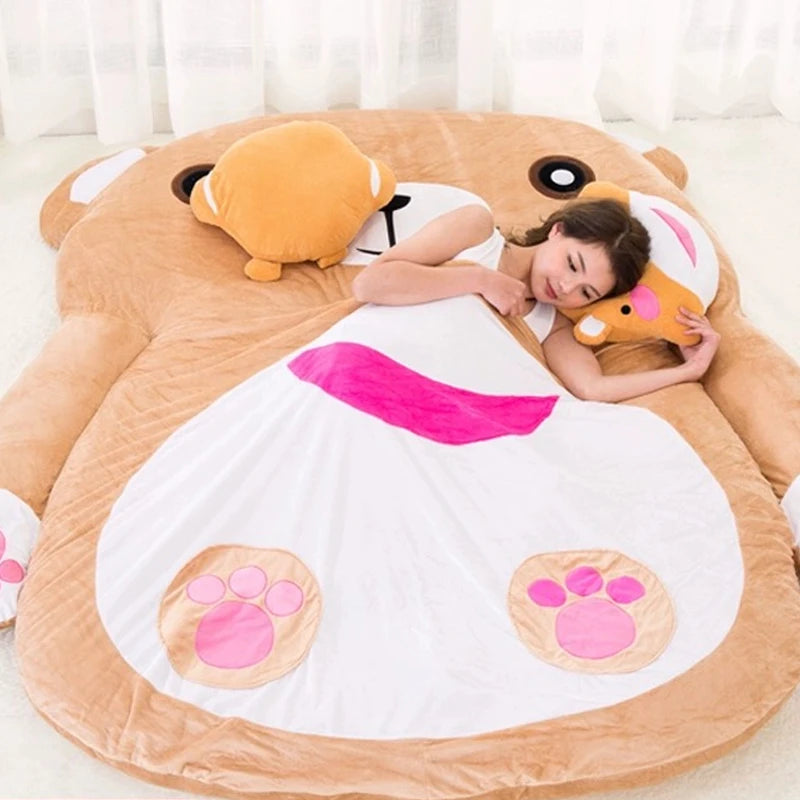 Brown bear cartoon sofa bed by MC THE BLACK DIAMOND, soft and comfortable futon mattress suitable for adults on tatami mats.