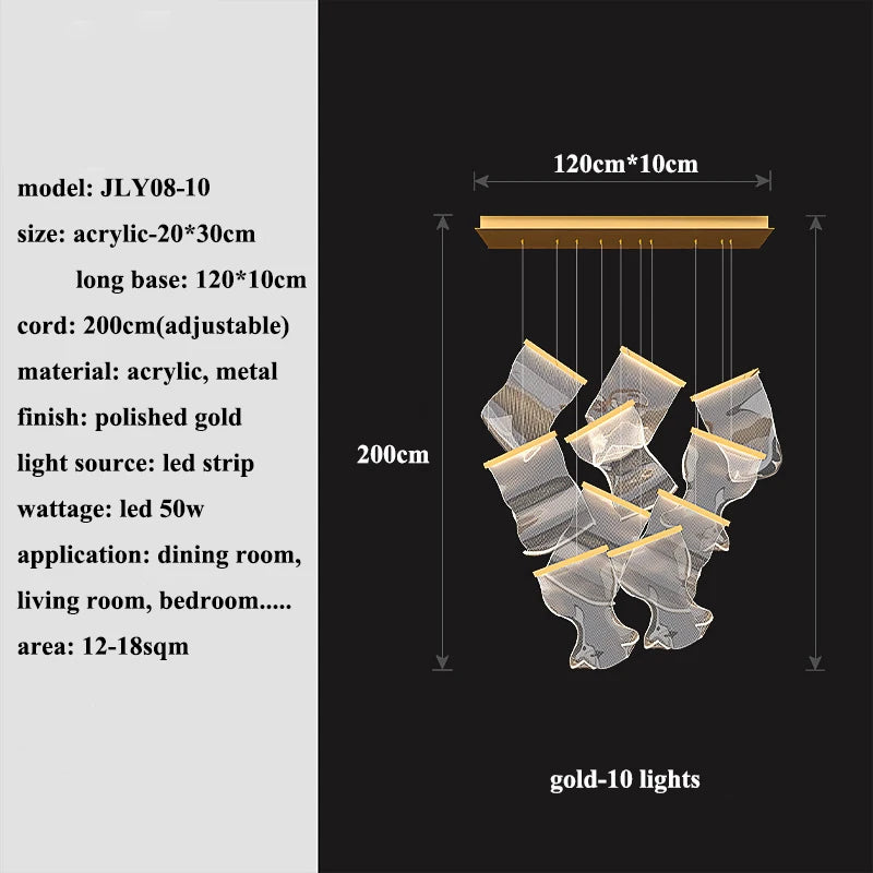 Modern Led Chandeliers Lighting Living Dining Room