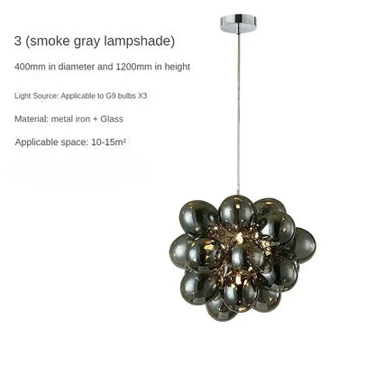 Modern Grape Glass Chandelier Home Decoration Pendant Light Living Room Nordic Lights Dining Luminair Lampara Techo Dormitorio - https://mohammadcollection.com