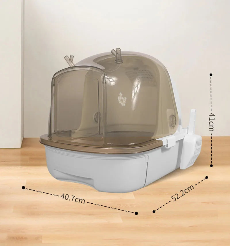 Cat litter box extra-large, fully semi enclosed drawer style