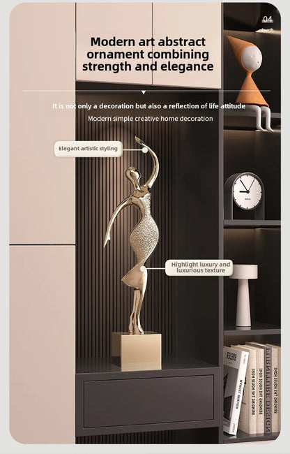 Light Luxury Art Home Decor Electroplating Abstract Figure Sculpture Ornaments High-end Living room Niche Decoration Statue - 𝕄𝕮 𝕋𝕙𝕖 𝔹𝕝𝕒𝕔𝕜 𝔻𝕚𝕒𝕞𝕠𝕟𝕕