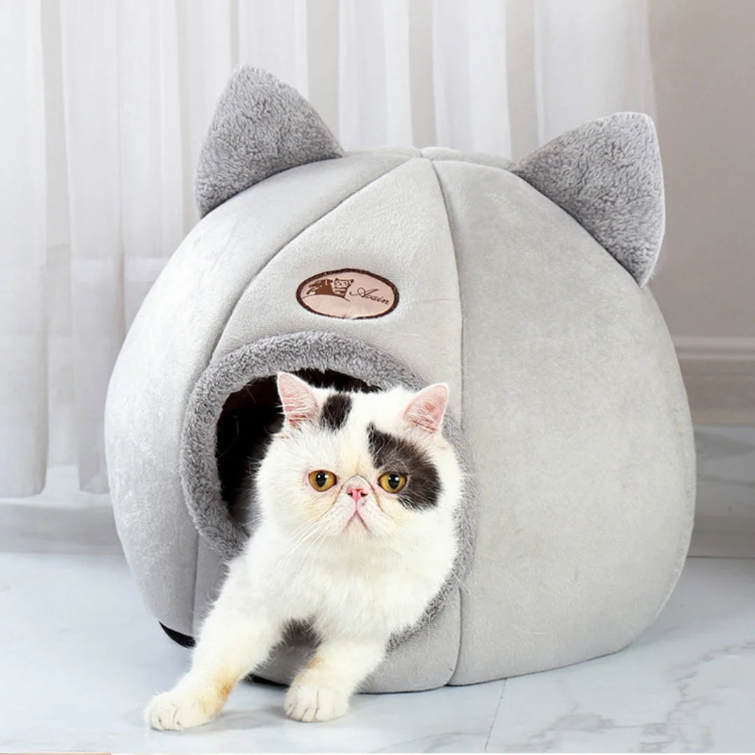 Pet bed with cat ears cat bed for small medium large cats Keep warm in winter  Comfortable and soft Machine washable - https://mohammadcollection.com